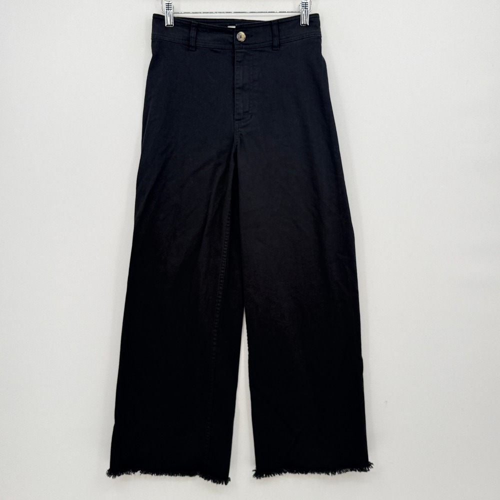 Billabong Wide Leg Jeans Womens 27 Black Frayed Hem Indie Boho Skater Streetwear